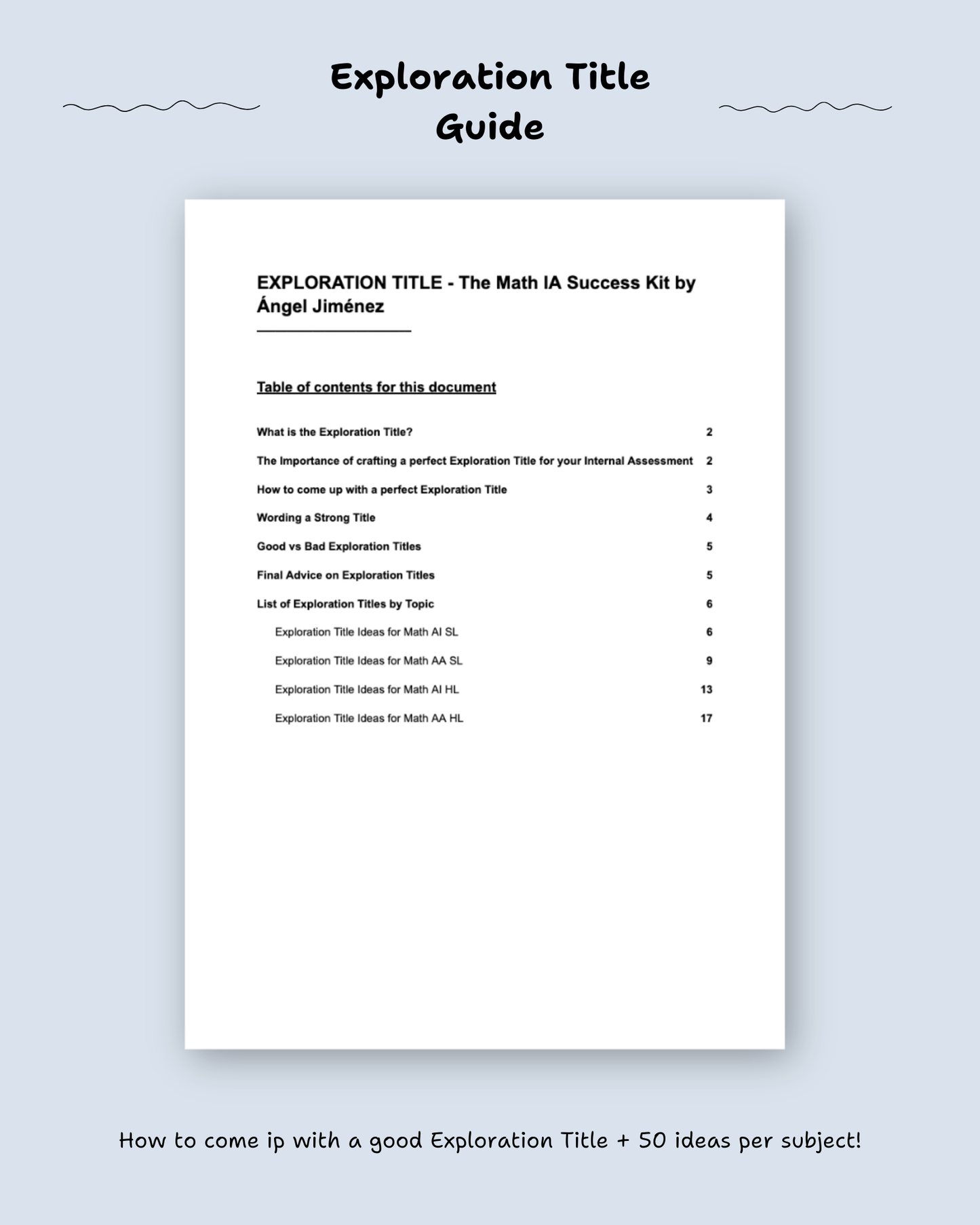 Math IA Success Kit (Complete Resources + My Official Math IA + Template for the Math IA)