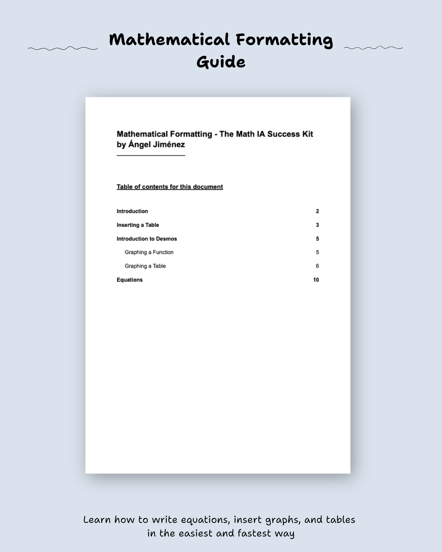 Math IA Success Kit (Complete Resources + My Official Math IA + Template for the Math IA)
